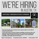 Career Opportunities in Historic Preservation in Austin, TX, City of Austin Planning Department (Austin, TX)