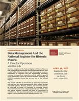 Free Lecture on Open Source Frameworks to National Register Data