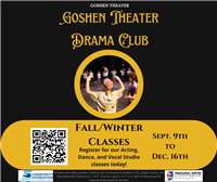 Goshen Theater Drama Club: Fall/Winter 2022 Registration