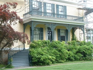 Main Street Canandaigua, NY - Granger Homestead Museum Carriage House (during revitalization project).