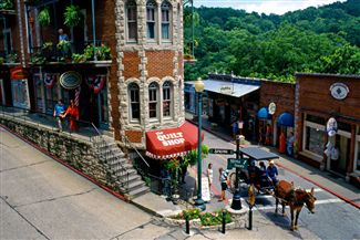 Flat Iron Building, shops on Center and Spring Streets - Eureka Springs, Arkansas Credit: Chuck Haralson, Arkansas Parks and Tourism
