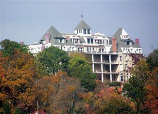 1886 Crescent Hotel, as seen from Wall Street, downtown - Eureka Springs, Arkansas Credit: Ken Rundel
