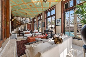 Living Room at The Louis Kamper Mansion in Indian Village, Detroit.