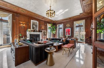 Living Room at The Louis Kamper Mansion in Indian Village, Detroit.