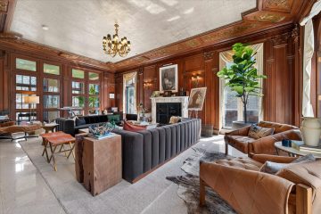 Living Room at The Louis Kamper Mansion in Indian Village, Detroit.