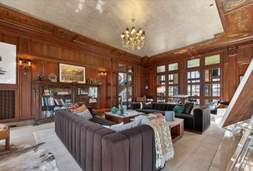 Living Room at The Louis Kamper Mansion in Indian Village, Detroit.
