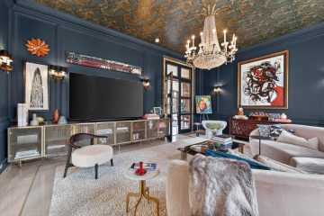 Living Room at The Louis Kamper Mansion in Indian Village, Detroit.