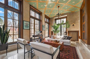 Living Room at The Louis Kamper Mansion in Indian Village, Detroit.