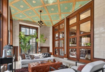 Living Room at The Louis Kamper Mansion in Indian Village, Detroit.