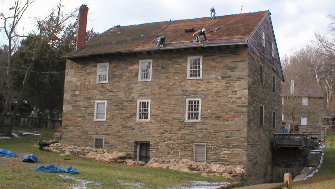 Peirce Mill is a historic mill building located in Rock Creek Park. It was built in the 1820's and is on the National Register of Historic Places. Historic Structures performed selective removals of the mill machinery, the mill stones, the water wheel and timbers.